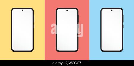 Smartphone Isolated Mockup White Display Presentation Showcase Vector Template Stock Vector