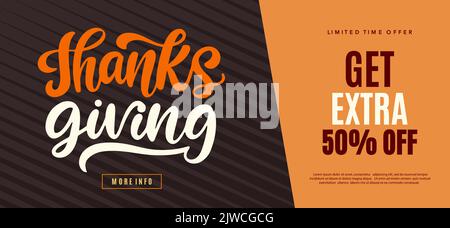Thanksgiving Day Sale Banner Template Stock Vector