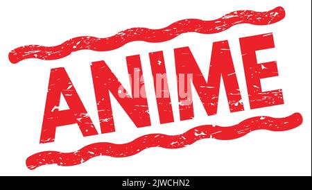ANIME text written on orange dash stamp sign Stock Photo - Alamy
