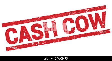 CASH COW text written on red rectangle stamp sign. Stock Photo