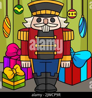 Christmas Nutcracker Colored Cartoon Illustration Stock Vector