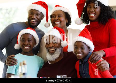 Multi generation african american family posing Stock Photo