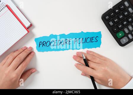 Conceptual display Procedure PoliciesSteps to Guiding Principles Rules and Regulations. Word for Steps to Guiding Principles Rules and Regulations Stock Photo