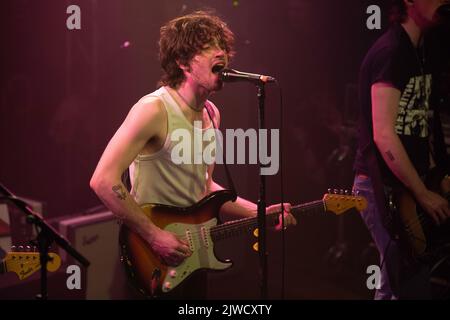 Elijah Hewson, Bono's son, playing live with his band Inhaler at the Knust in Hamburg Stock Photo