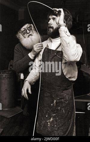 Legendary puppet builder Kermit Love on the set of Sesame Street with ...