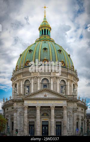 COPENHAGEN, DENMARK - SEPTEMBER 03, 2022: Frederik's Church, popularly known as The Marble Church for its rococo architecture. Stock Photo
