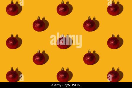 christmas ball pattern orange seamless background Stock Photo