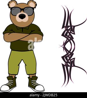 funny bear grizzly with sunglasses cool style Stock Vector Image & Art -  Alamy