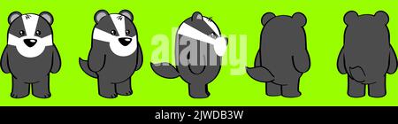 badger cartoon perspective pack in vector format Stock Vector