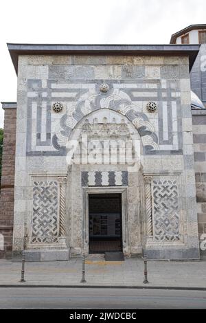Entrance of Karatay Madrasa in Konya City, Turkiye Stock Photo