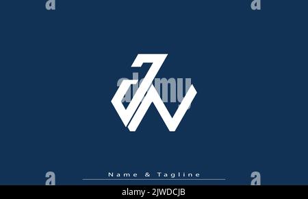 Alphabet letters Initials Monogram logo JN , NJ Stock Vector