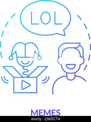 Meme blue gradient concept icon Stock Vector