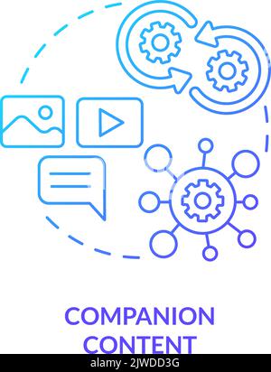 Companion content blue gradient concept icon Stock Vector