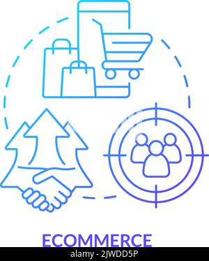 Ecommerce blue gradient concept icon Stock Vector