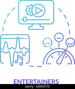 Entertainers blue gradient concept icon Stock Vector