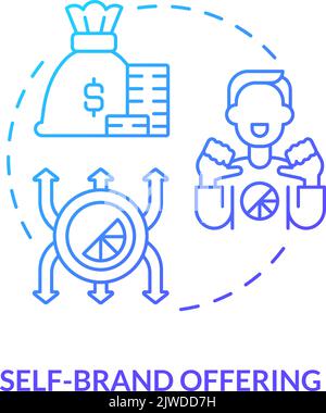 Self brand offering blue gradient concept icon Stock Vector
