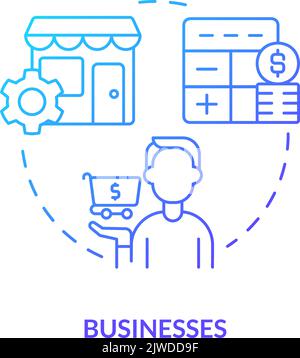 Businesses blue gradient concept icon Stock Vector