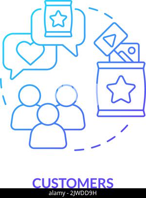 Customers blue gradient concept icon Stock Vector