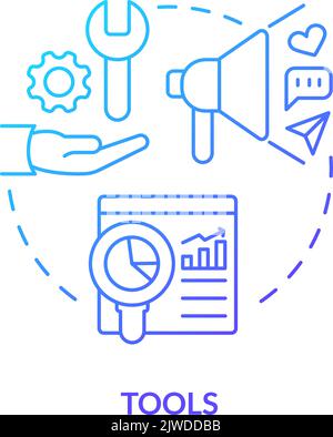 Tools blue gradient concept icon Stock Vector