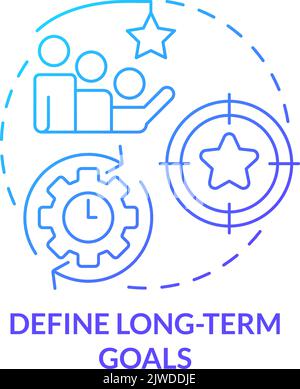 Define long term goals blue gradient concept icon Stock Vector