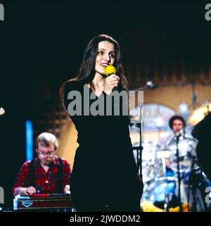 Deborah Allen, amerikanische Country Sängerin, Auftritt in Deutschland, 1981. Deborah Allen, American Country singer and songwriter, performance in Germany, 1981. Stock Photo