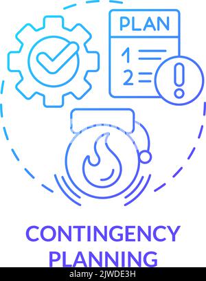 Contingency planning blue gradient concept icon Stock Vector