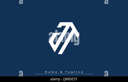 Alphabet letters Initials Monogram logo JT , TJ Stock Vector