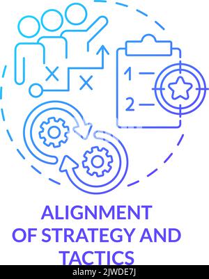 Alignment of strategy and tactics blue gradient concept icon Stock Vector