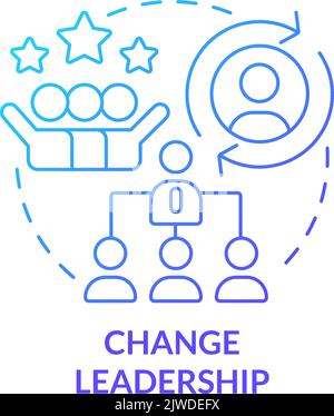 Change leadership blue gradient concept icon Stock Vector