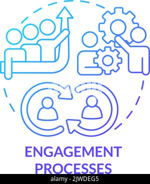 Engagement processes blue gradient concept icon Stock Vector