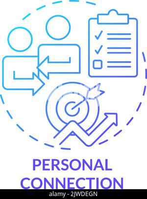 Personal connection blue gradient concept icon Stock Vector
