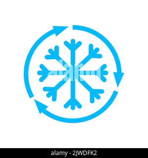 Abstract freezing vector flat icon illustration isolated on white background Stock Vector