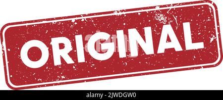 red grungy ORIGINAL stamp isolated on white, vector illustration Stock Vector