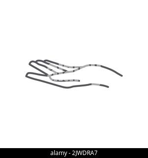 hand drawing gesture giving linear design. hand icon vector. hand symbol of giving icon. Hand care logo design. vector illustration Stock Vector