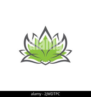 linear lotus logo templates. Vector floral linear lotus logo. Design lotus flower outline. Vector illustration. Lotus icon. Stock Vector