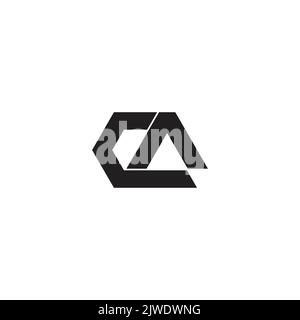 letter ca linked arrow slice logo vector Stock Vector