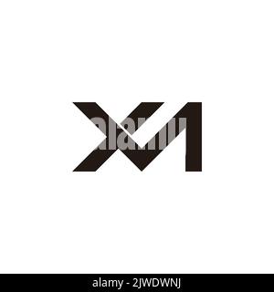 letter xm simple linked line geometric logo vector Stock Vector