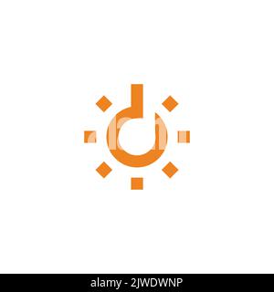 letter d dots sun symbol logo vector Stock Vector