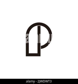 letter p simple geometric loop circle logo vector Stock Vector