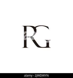 letter rg linked fashion simple logo vector Stock Vector