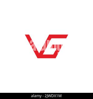 letter vg simple geometric connect logo vector Stock Vector