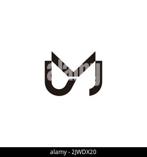 letter ym simple geometric logo design vector Stock Vector