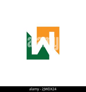 letter lw colorful square logo vector Stock Vector