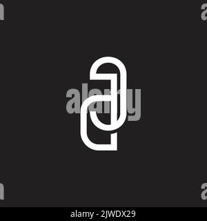 letter dj linked font simple logo vector Stock Vector