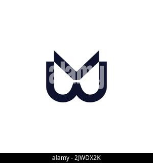letter vw simple geometric logo design vector Stock Vector
