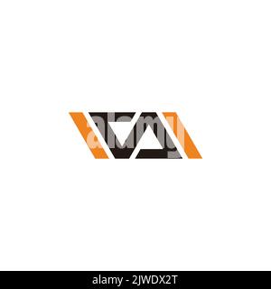 letter ca simple stripes geometric logo vector Stock Vector