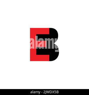 letter eb simple colorful shadow geometric logo vector Stock Vector