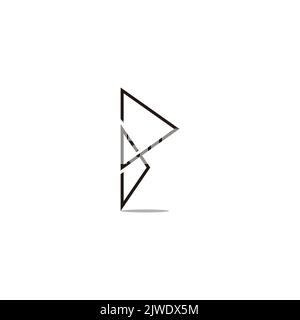 letter p linked triangle thin line logo vector Stock Vector