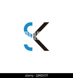 letter sk linked slice simple logo vector Stock Vector