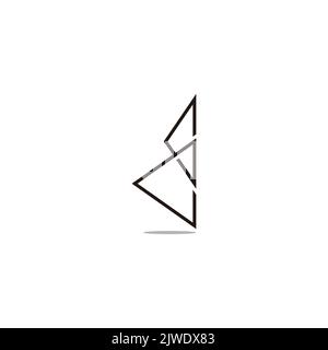 letter dc thin line triangle logo vector Stock Vector